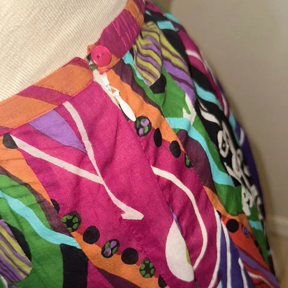 Casual Studio MADE IN INDIA Colorful Abstract Women's Gauze Skirt Size M - Picture 7 of 13